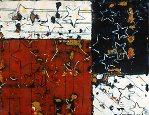 July Inspiration, an encaustic work by Carolyn Witschonke