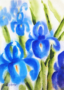 Iris Blues (a watercolor painting of Iris)